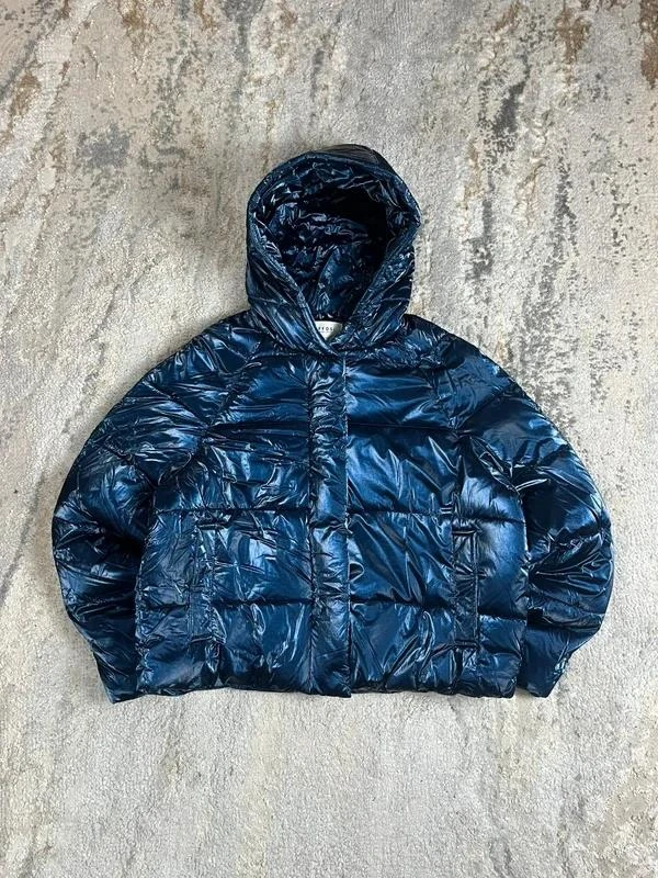 Casaco Puffer Azul Metálico Tamanho M